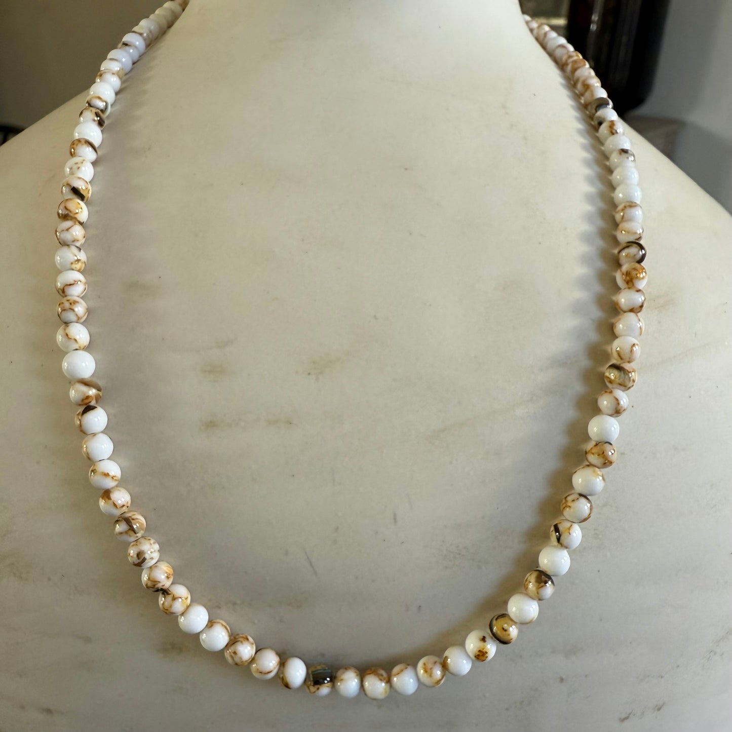 White Marbled Necklace