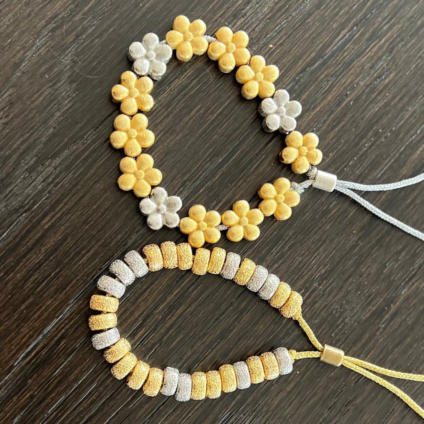 Gold and Silver Rondelle Bracelet