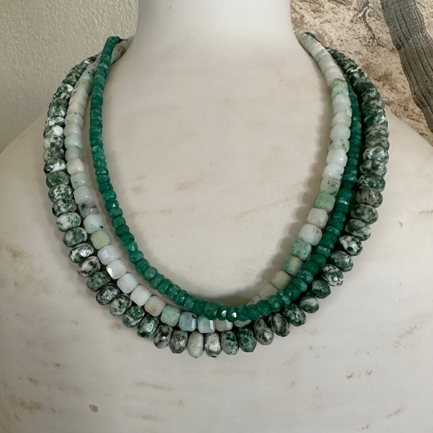Graduated Green Necklace
