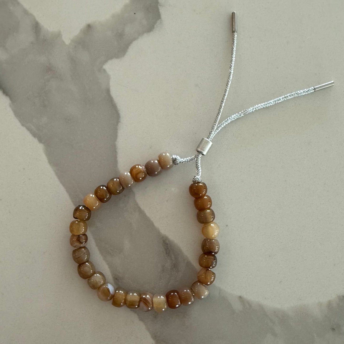 Brown Marbled Forte Bead Bracelet