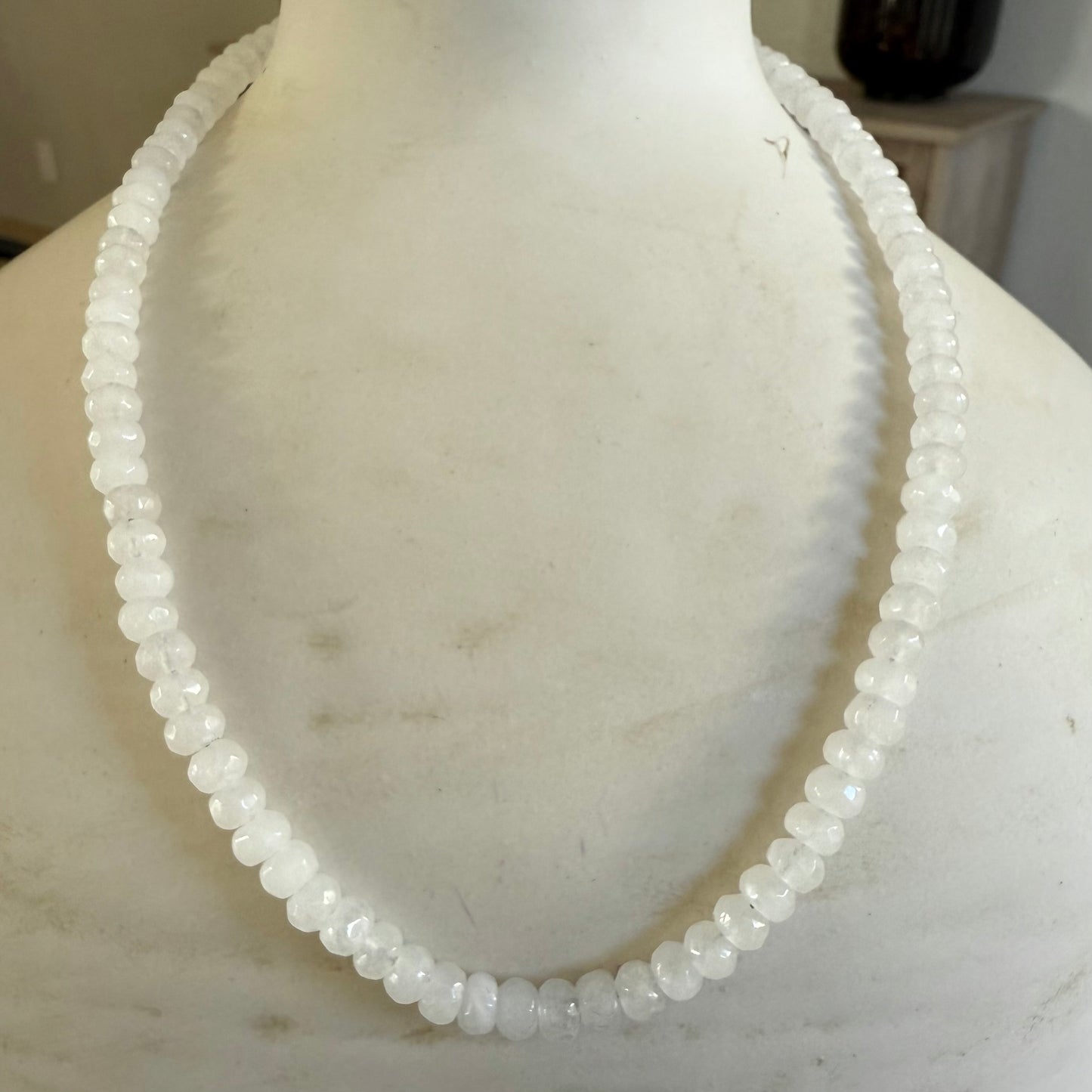 White Jade Faceted Necklace