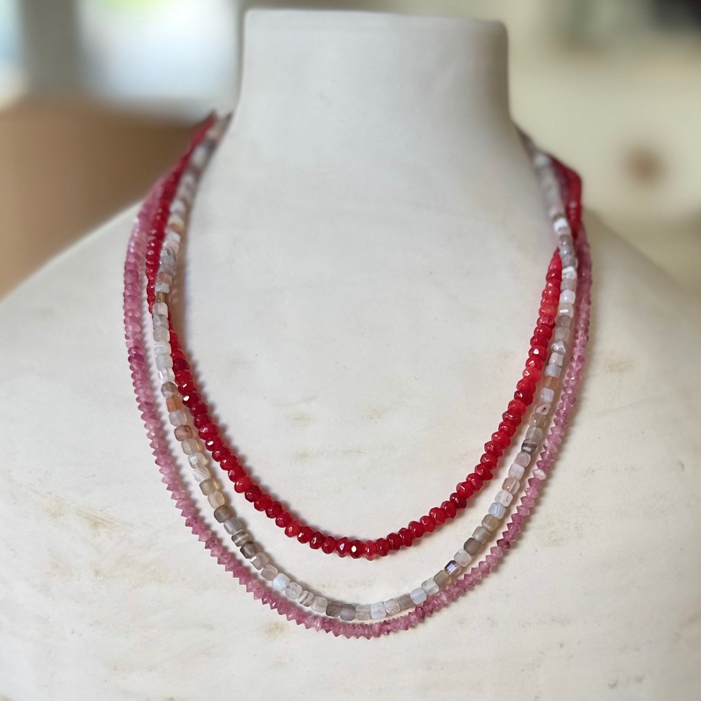 Multicolor White and Brown Necklace