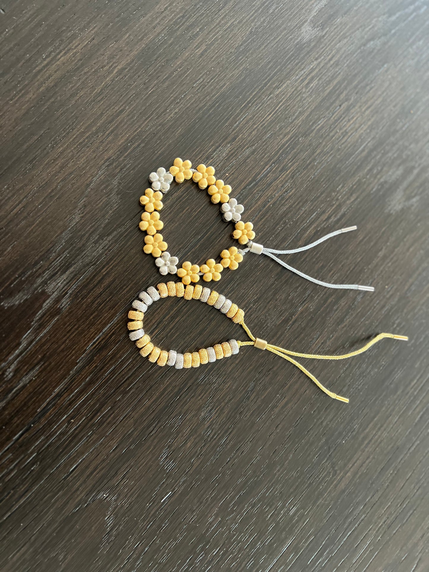 Gold and Silver Flower Bracelet