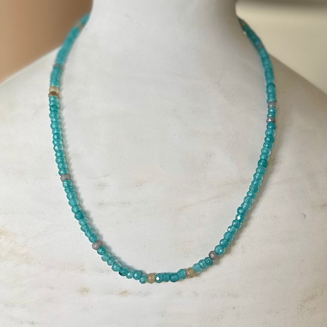 Light Aqua with Gray Accents Necklace