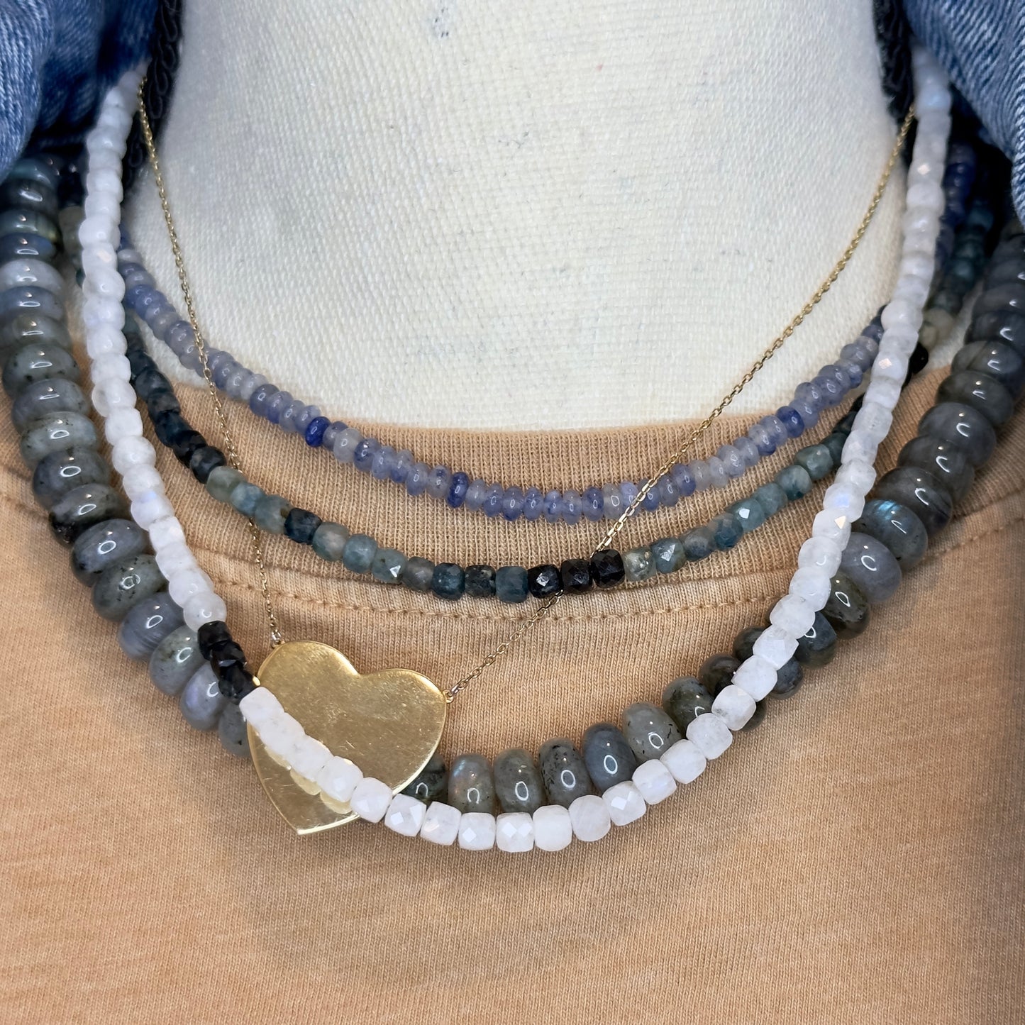 Cube Multicolor Dark Blue Necklace