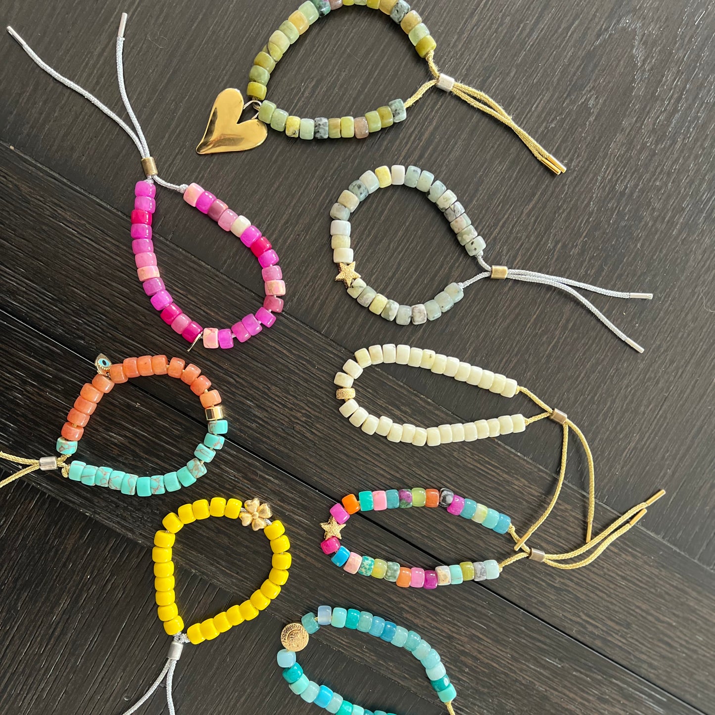 Pink Rainbow Forte Bead Bracelet