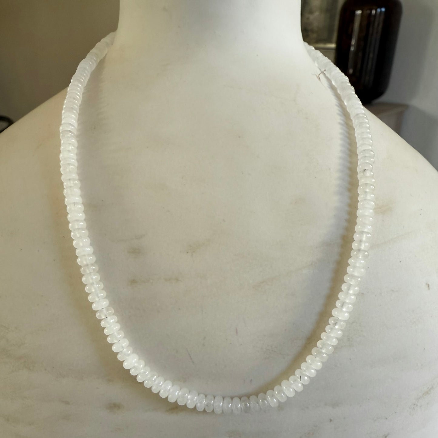 White Jade 4mm Necklace