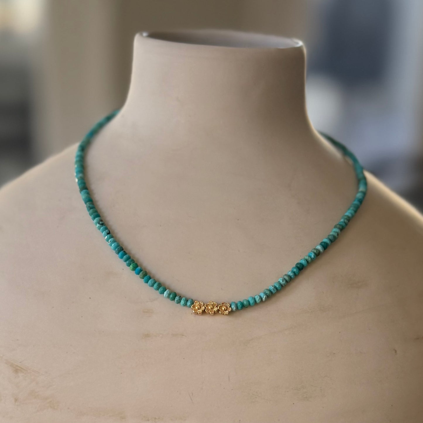 Turquoise With Gold Necklace