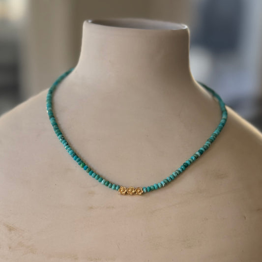 Turquoise With Gold Necklace