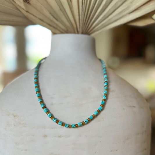 Turquoise and Brown Necklace