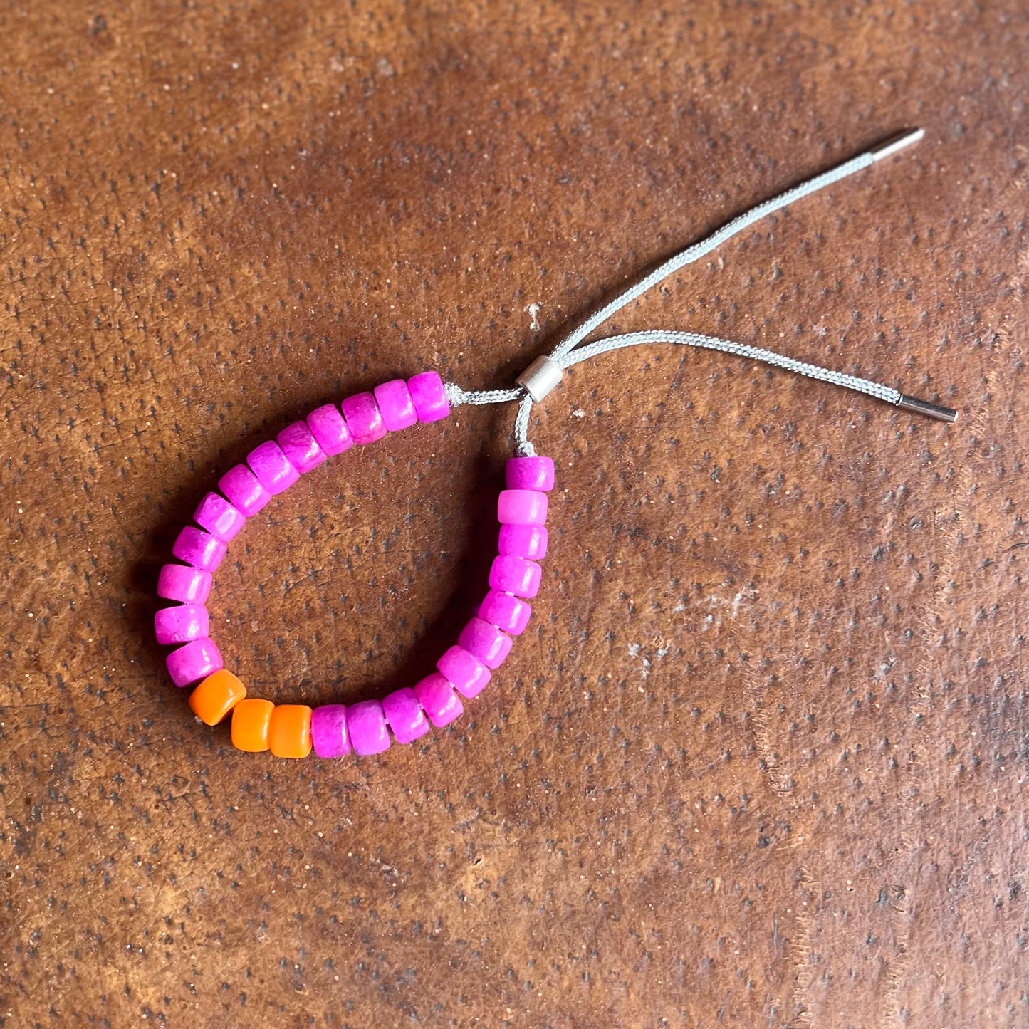 Magenta and Orange Forte Bead Bracelet
