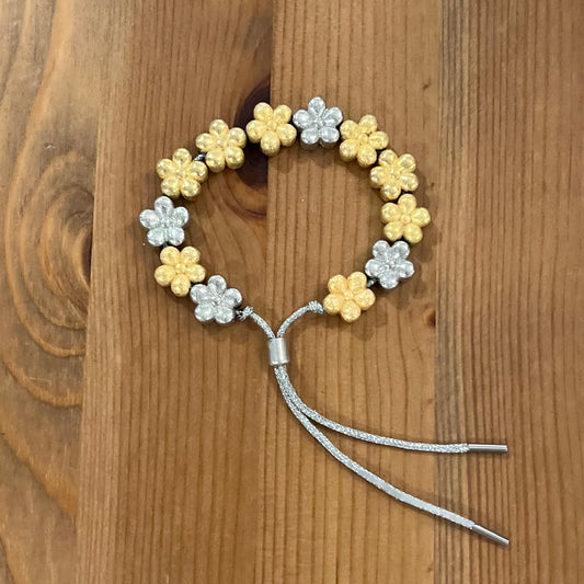 Gold and Silver Flower Bracelet