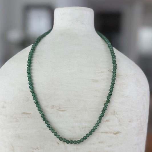 Round Clear Hunter Green Necklace